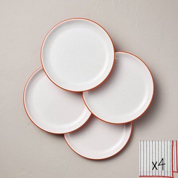 Hearth & Hand Magnolia 8pc 8.5" Colored Base Melamine Salad Plates + Napkins